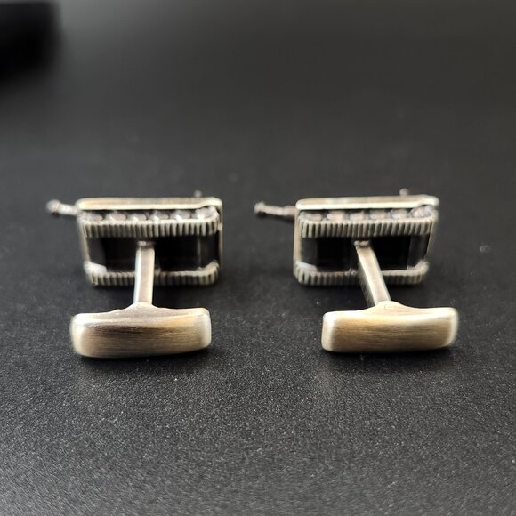 Ravi Ratan Brushed Metal Army Tank Cufflinks - Picture 8 of 8